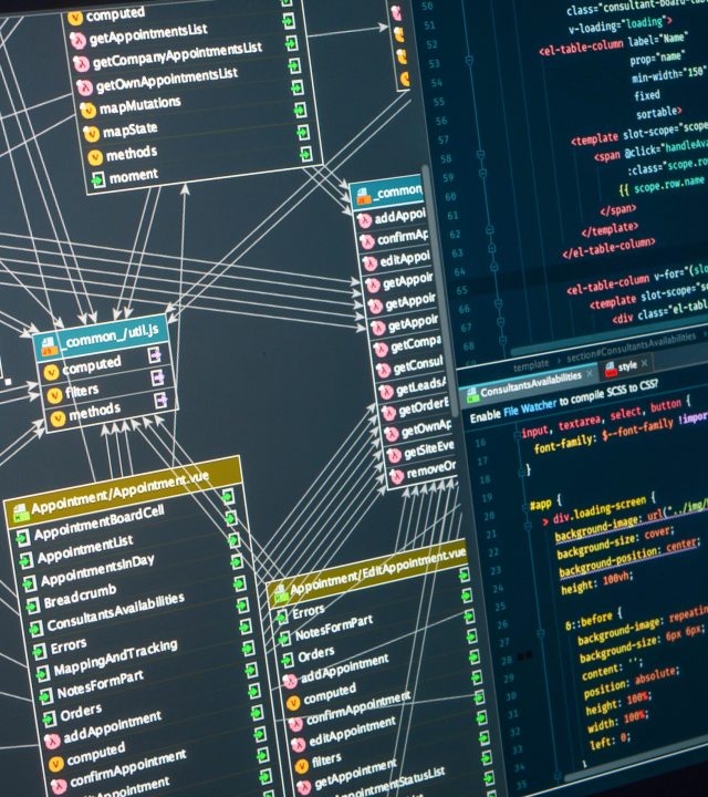 Back-end project architecture development. Markup, database diagram. Integrated Development Environment